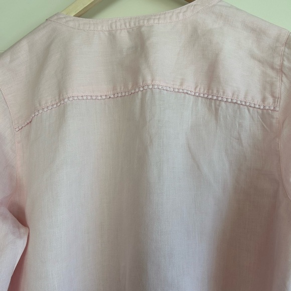 J.Jill Love Linen 100% Linen Boho Coastal Cowgirl Beachy Resort  Tunic Size L - Picture 6 of 14